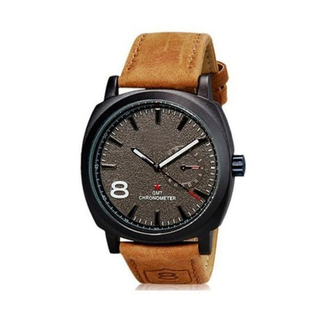 Brown Leather Strap Watch For Boys