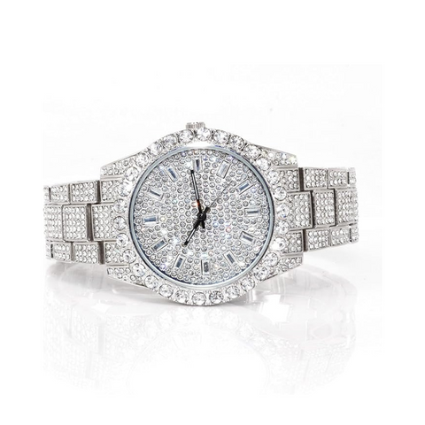 Big Rocks Oyster Iced Out Bling Hip Hop Watch